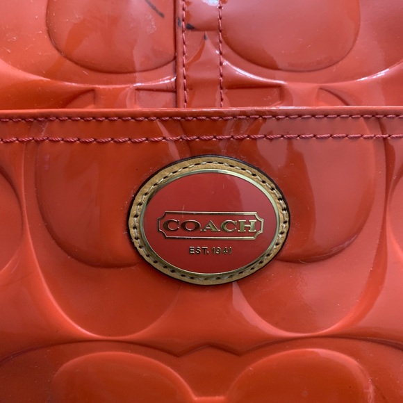 Coach Orange Signature Tote with Glossy Finish - Picture 8 of 8